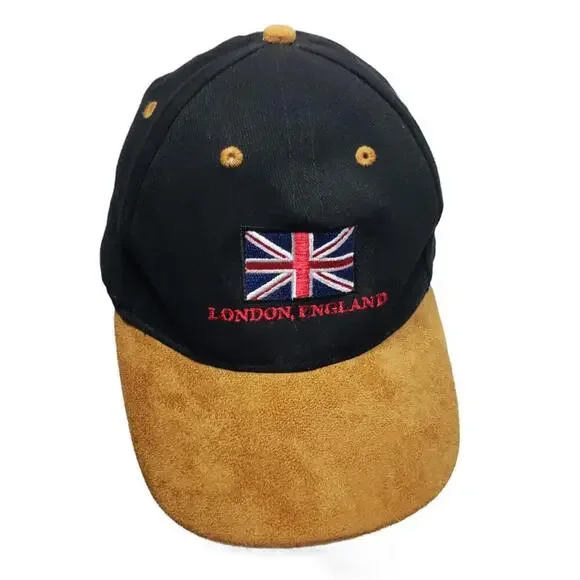 London England Union Jack Adjustable Baseball Cap Hat Suede Brim - Picture 1 of 6